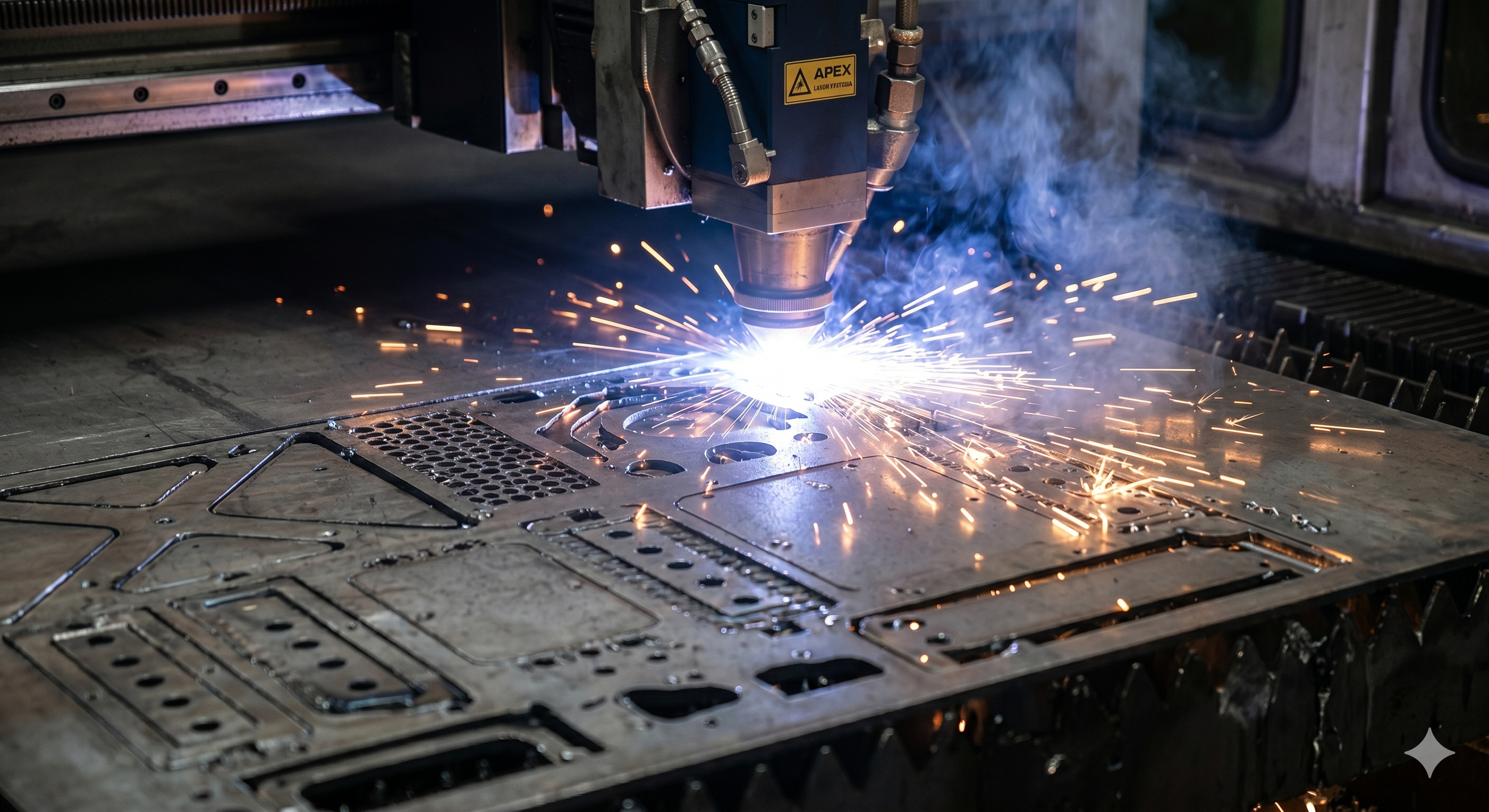 Máquina CNC cortando lámina metálica
